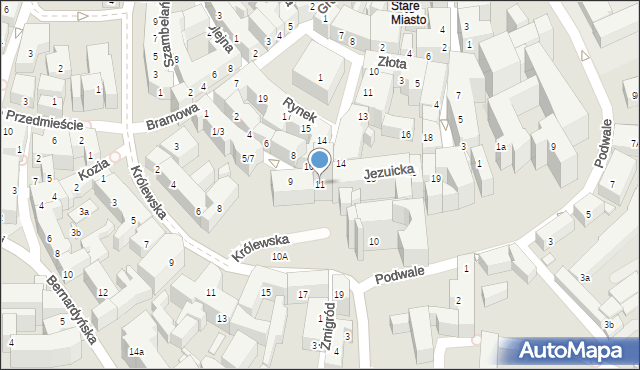 Lublin, Jezuicka, 11, mapa Lublina