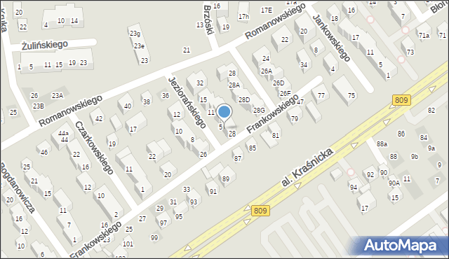 Lublin, Jeziorańskiego Antoniego, 3, mapa Lublina