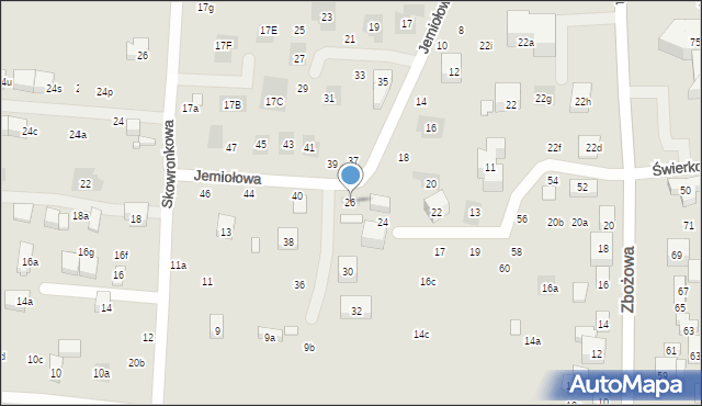 Lublin, Jemiołowa, 26, mapa Lublina