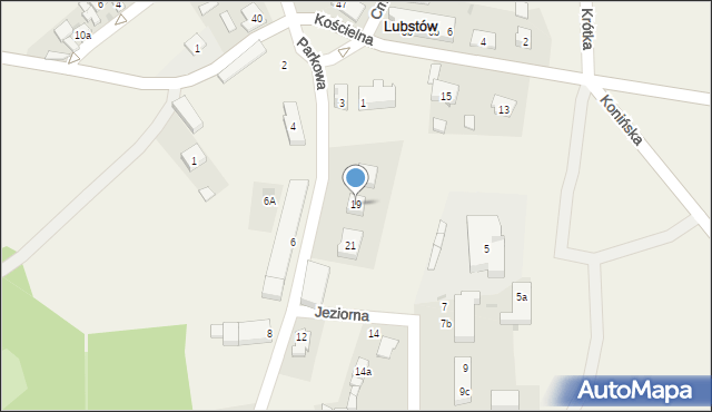 Lubstów, Jeziorna, 19, mapa Lubstów