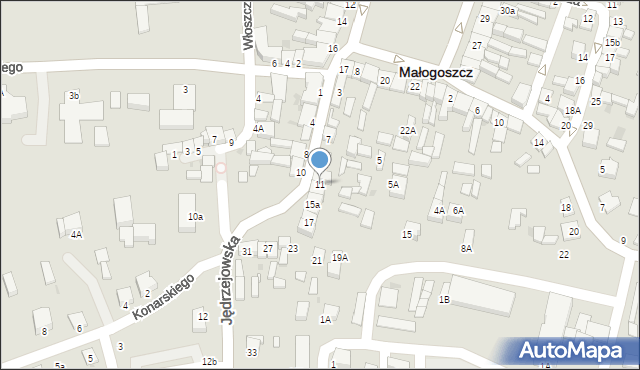 Małogoszcz, Jędrzejowska, 11, mapa Małogoszcz