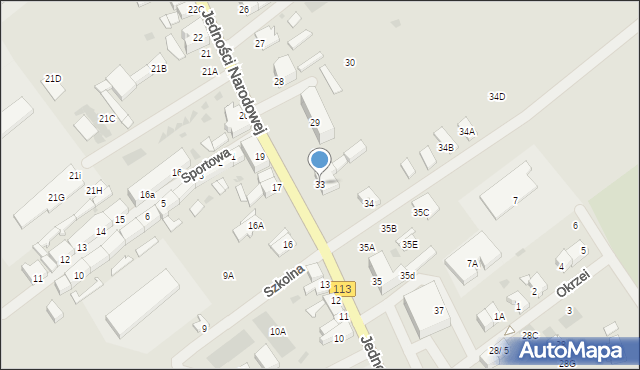 Maszewo, Jedności Narodowej, 33, mapa Maszewo