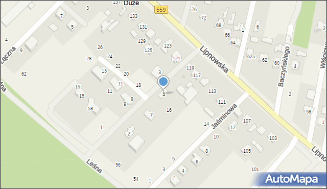 Maszewo Duże, Jesionowa, 4, mapa Maszewo Duże