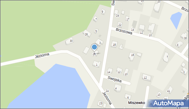 Miszewko, Jeziorna, 26, mapa Miszewko