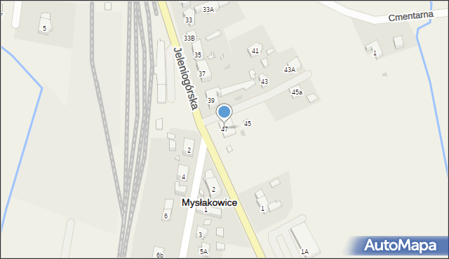 Mysłakowice, Jeleniogórska, 47, mapa Mysłakowice