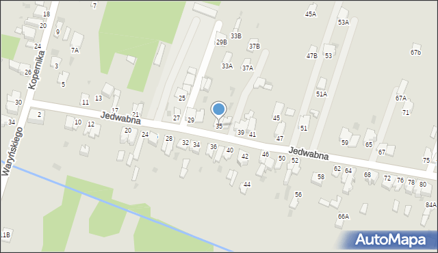 Myszków, Jedwabna, 35, mapa Myszków