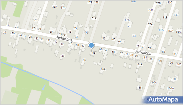 Myszków, Jedwabna, 60, mapa Myszków