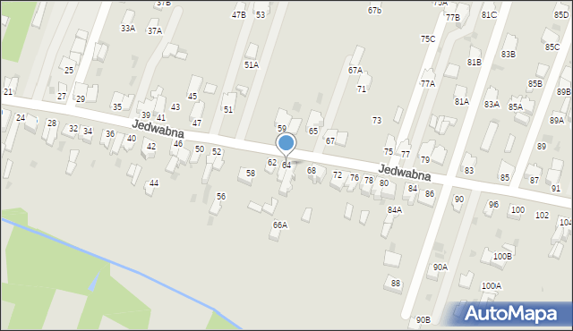 Myszków, Jedwabna, 64, mapa Myszków