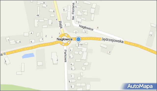 Nagłowice, Jędrzejowska, 1, mapa Nagłowice