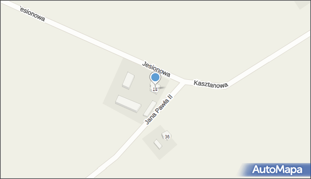 Narkowy, Jesionowa, 14, mapa Narkowy