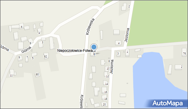 Niepoczołowice, Jeziorna, 6, mapa Niepoczołowice