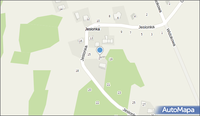 Nowa Wieś Szlachecka, Jesionka, 17, mapa Nowa Wieś Szlachecka