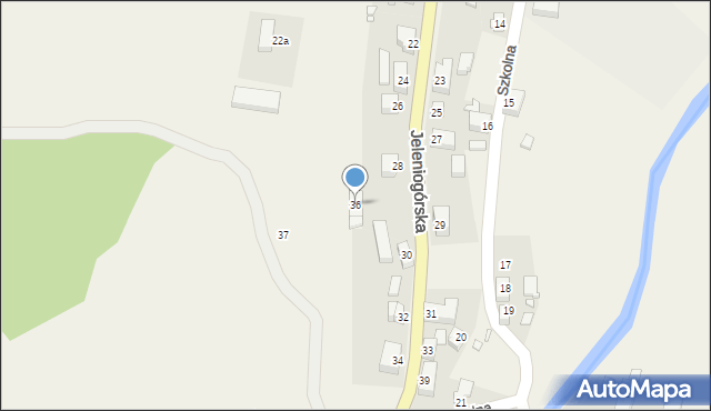 Nowy Kościół, Jeleniogórska, 36, mapa Nowy Kościół