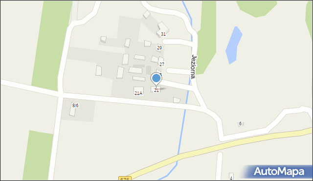 Ogrodniczki, Jeziorna, 21, mapa Ogrodniczki