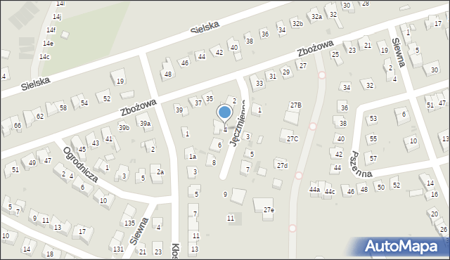 Olsztyn, Jęczmienna, 4, mapa Olsztyna