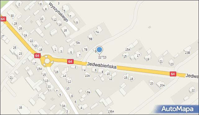 Piątnica Poduchowna, Jedwabieńska, 11, mapa Piątnica Poduchowna