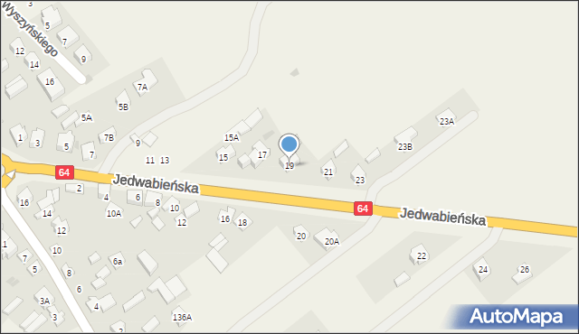 Piątnica Poduchowna, Jedwabieńska, 19, mapa Piątnica Poduchowna