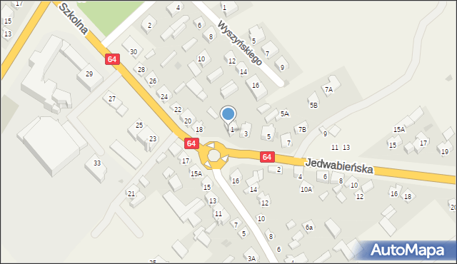 Piątnica Poduchowna, Jedwabieńska, 1A, mapa Piątnica Poduchowna