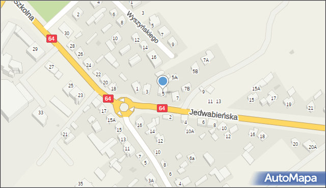 Piątnica Poduchowna, Jedwabieńska, 5, mapa Piątnica Poduchowna
