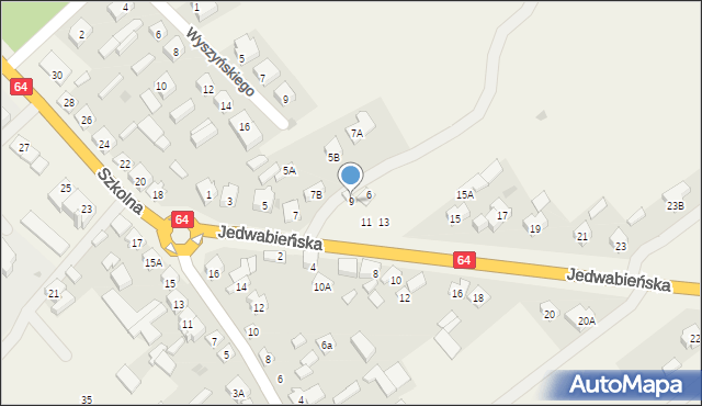 Piątnica Poduchowna, Jedwabieńska, 9, mapa Piątnica Poduchowna