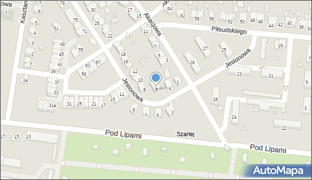 Piekary Śląskie, Jesionowa, 6, mapa Piekary Śląskie