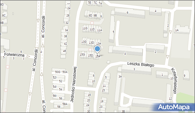 Piotrków Trybunalski, Jedności Narodowej, 15A, mapa Piotrków Trybunalski