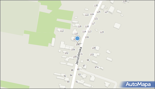 Piotrków Trybunalski, Jerozolimska, 106, mapa Piotrków Trybunalski