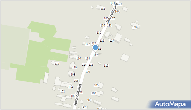 Piotrków Trybunalski, Jerozolimska, 117, mapa Piotrków Trybunalski