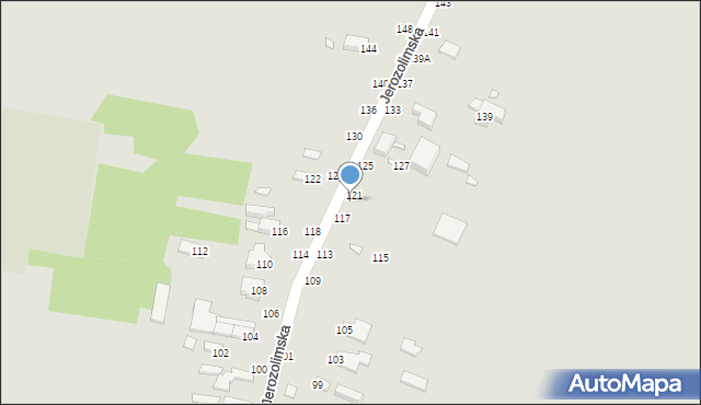 Piotrków Trybunalski, Jerozolimska, 119, mapa Piotrków Trybunalski