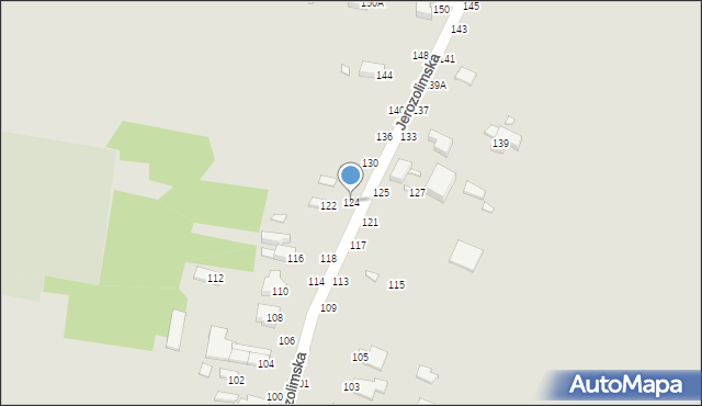 Piotrków Trybunalski, Jerozolimska, 124, mapa Piotrków Trybunalski