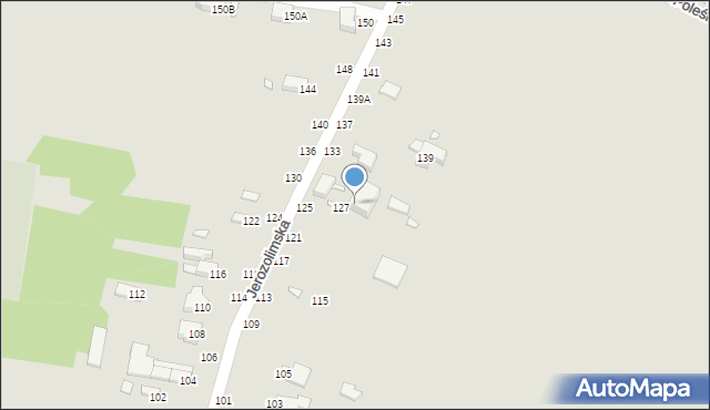 Piotrków Trybunalski, Jerozolimska, 129, mapa Piotrków Trybunalski