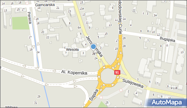 Piotrków Trybunalski, Jerozolimska, 2B, mapa Piotrków Trybunalski