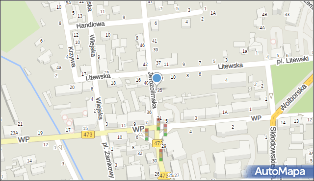 Piotrków Trybunalski, Jerozolimska, 33/35, mapa Piotrków Trybunalski