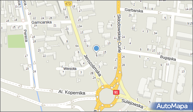 Piotrków Trybunalski, Jerozolimska, 5, mapa Piotrków Trybunalski