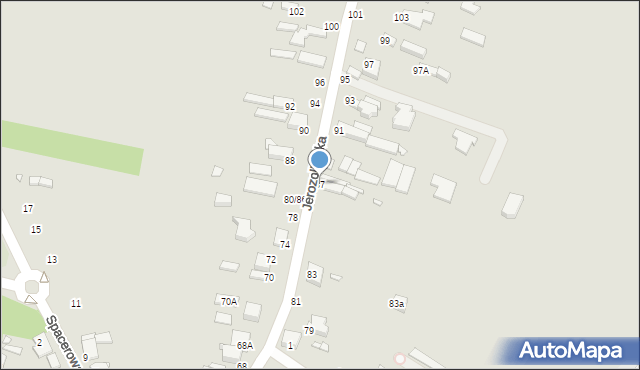 Piotrków Trybunalski, Jerozolimska, 87, mapa Piotrków Trybunalski