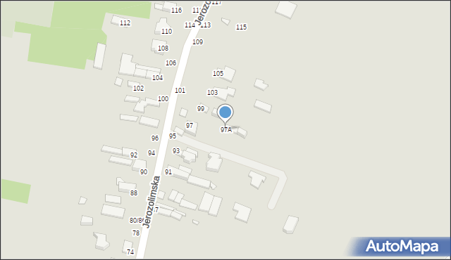 Piotrków Trybunalski, Jerozolimska, 97A, mapa Piotrków Trybunalski
