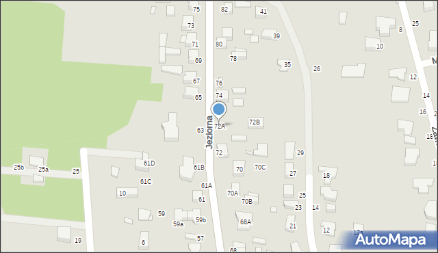 Piotrków Trybunalski, Jeziorna, 72A, mapa Piotrków Trybunalski