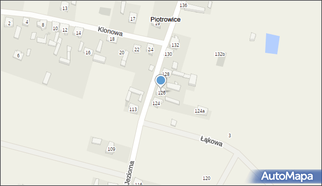 Piotrowice, Jeziorna, 126, mapa Piotrowice