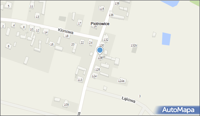 Piotrowice, Jeziorna, 128, mapa Piotrowice