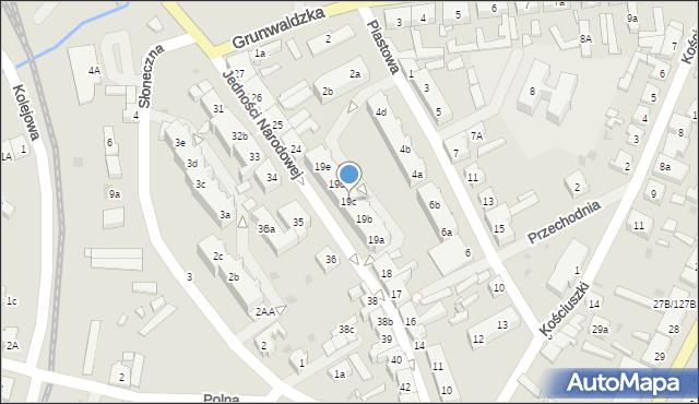 Płoty, Jedności Narodowej, 19c, mapa Płoty