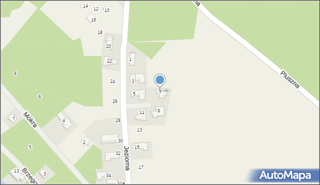 Pluski, Jeziorna, 7, mapa Pluski