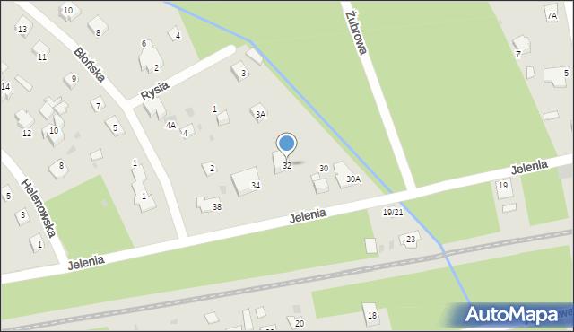 Podkowa Leśna, Jelenia, 32, mapa Podkowa Leśna