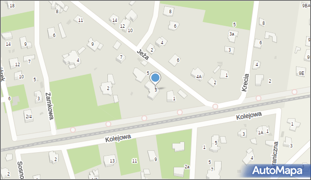 Podkowa Leśna, Jeża, 3, mapa Podkowa Leśna