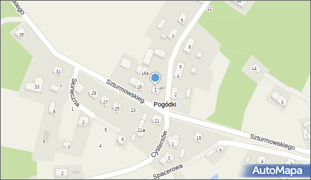 Pogódki, Jeziorna, 1, mapa Pogódki