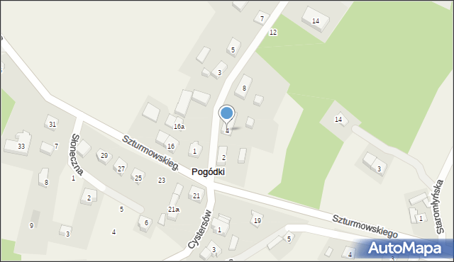 Pogódki, Jeziorna, 4, mapa Pogódki