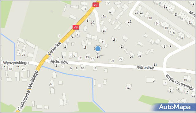 Połaniec, Jędrusiów, 19, mapa Połaniec