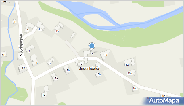 Poronin, Jesionkówka, 9, mapa Poronin