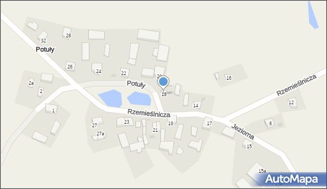 Potuły, Jeziorna, 18, mapa Potuły