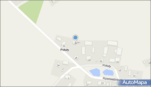 Potuły, Jeziorna, 28, mapa Potuły