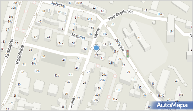 Poznań, Jeżycka, 13, mapa Poznania